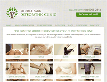 Tablet Screenshot of middleparkosteopathicclinic.com.au